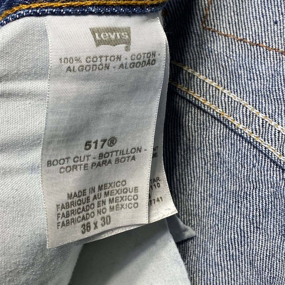 Levis 517 Bootcut Jeans Mens 36x30 Blue Medium Dark Wash Denim Rugged Workwear - Picture 3 of 15